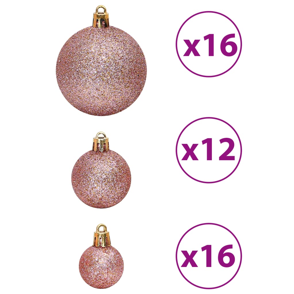 Christmas Baubles 100 pcs Pink and Rose 3 / 4 / 6 cm - OLBRIT