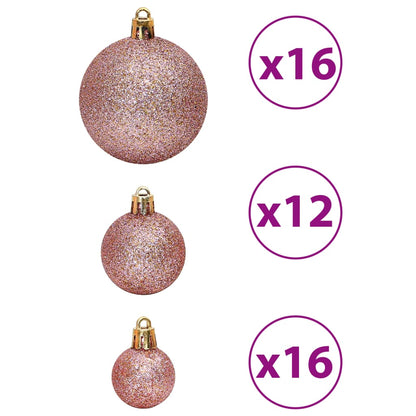Christmas Baubles 100 pcs Pink and Rose 3 / 4 / 6 cm - OLBRIT