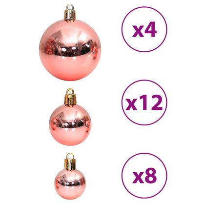 Christmas Baubles 100 pcs Pink and Rose 3 / 4 / 6 cm - OLBRIT