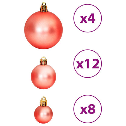 Christmas Baubles 100 pcs Pink and Rose 3 / 4 / 6 cm - OLBRIT