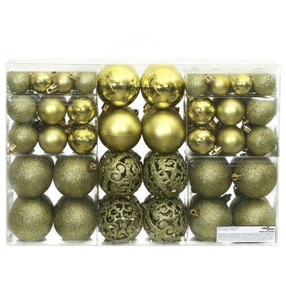 Christmas Baubles 100 pcs Light Green 3 / 4 / 6 cm - OLBRIT