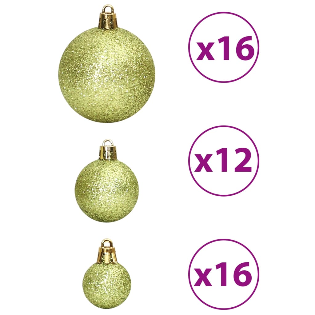 Christmas Baubles 100 pcs Light Green 3 / 4 / 6 cm - OLBRIT