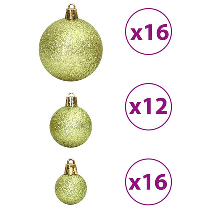 Christmas Baubles 100 pcs Light Green 3 / 4 / 6 cm - OLBRIT