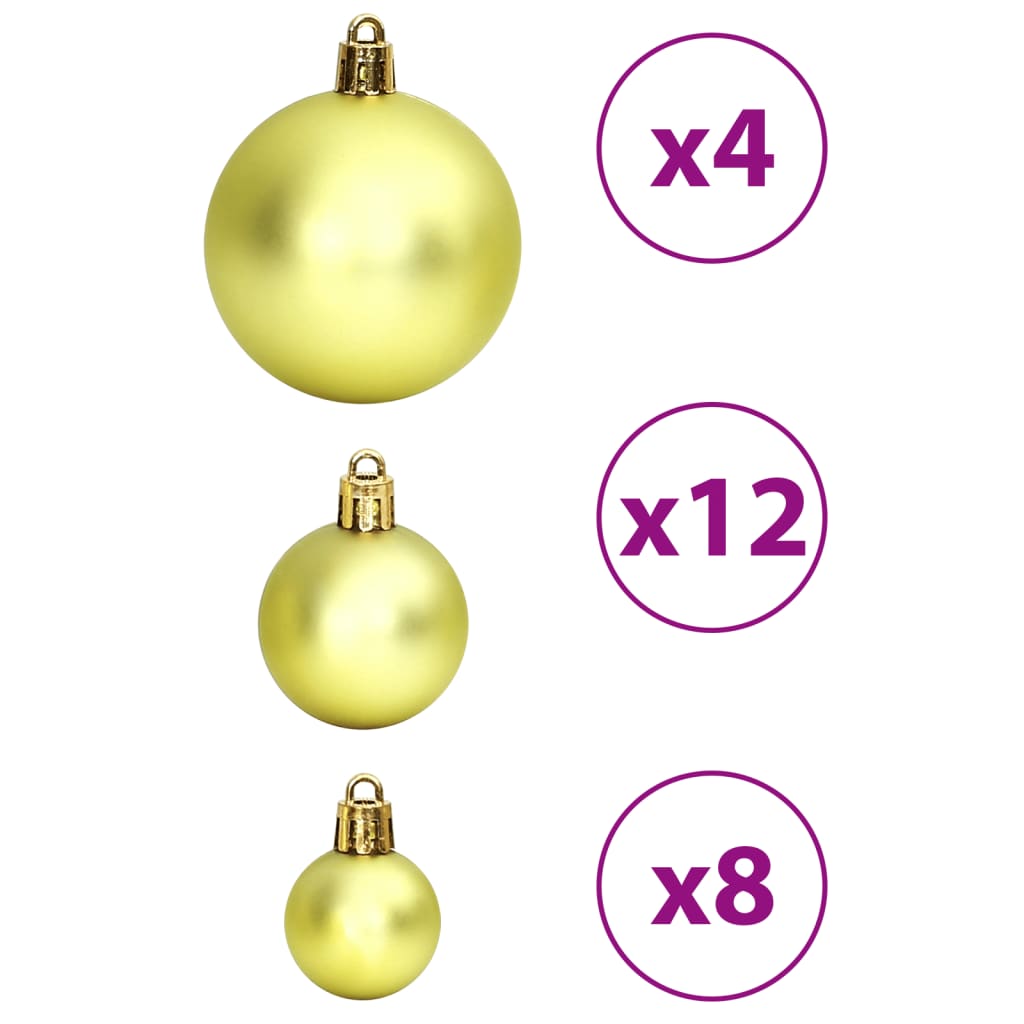 Christmas Baubles 100 pcs Light Green 3 / 4 / 6 cm - OLBRIT