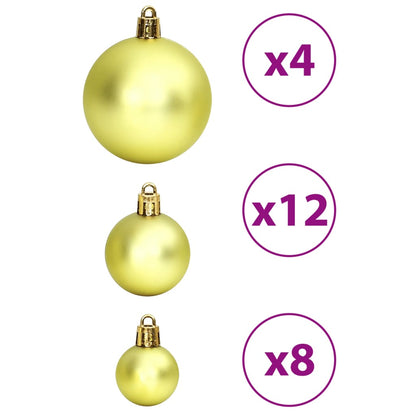 Christmas Baubles 100 pcs Light Green 3 / 4 / 6 cm - OLBRIT