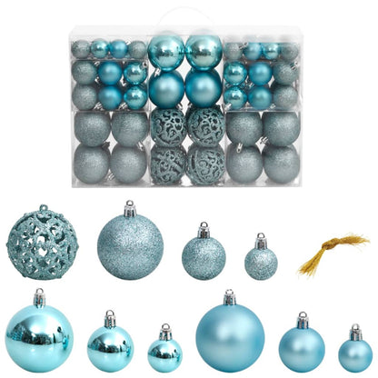 Christmas Baubles 100 pcs Turquoise 3 / 4 / 6 cm - OLBRIT