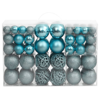 Christmas Baubles 100 pcs Turquoise 3 / 4 / 6 cm - OLBRIT