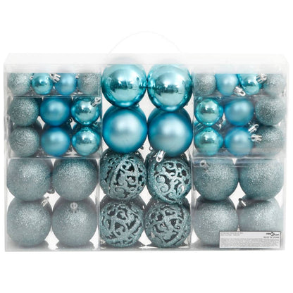 Christmas Baubles 100 pcs Turquoise 3 / 4 / 6 cm - OLBRIT