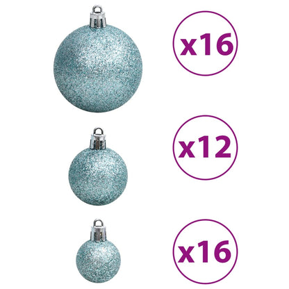 Christmas Baubles 100 pcs Turquoise 3 / 4 / 6 cm - OLBRIT