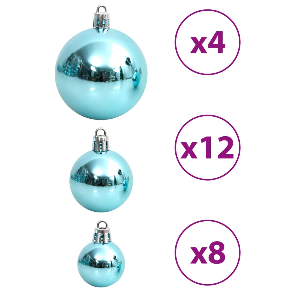 Christmas Baubles 100 pcs Turquoise 3 / 4 / 6 cm - OLBRIT