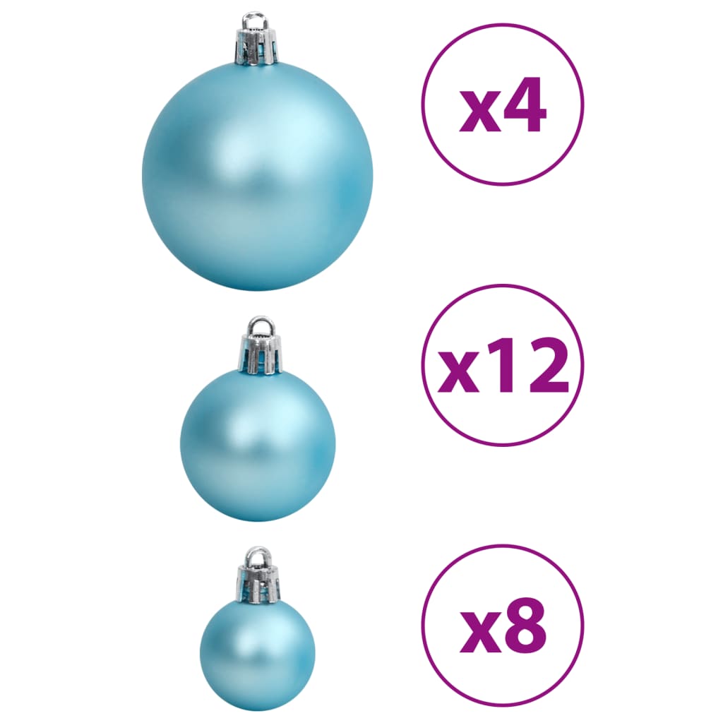 Christmas Baubles 100 pcs Turquoise 3 / 4 / 6 cm - OLBRIT