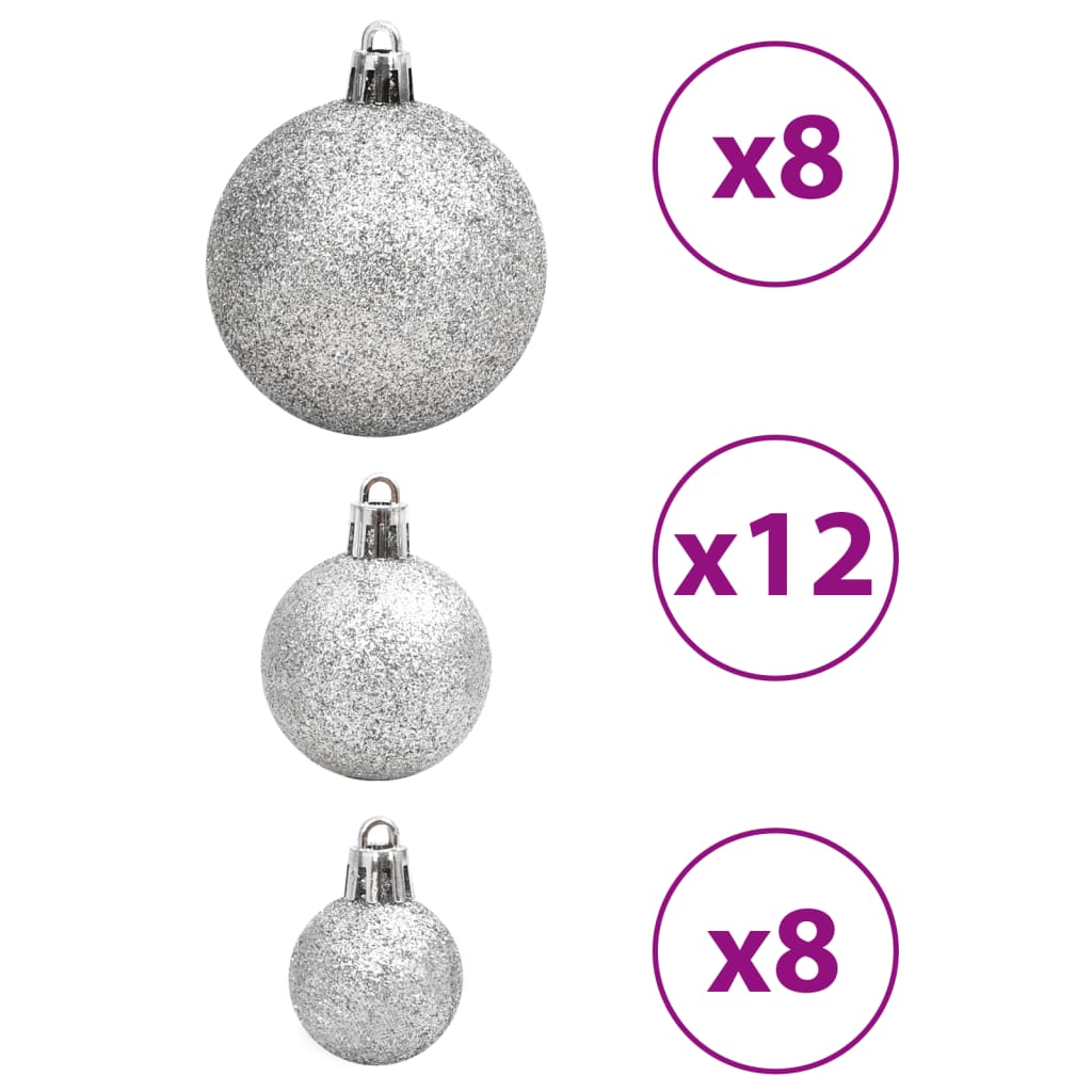 Christmas Baubles 100 pcs Blue and Silver 3 / 4 / 6 cm - OLBRIT