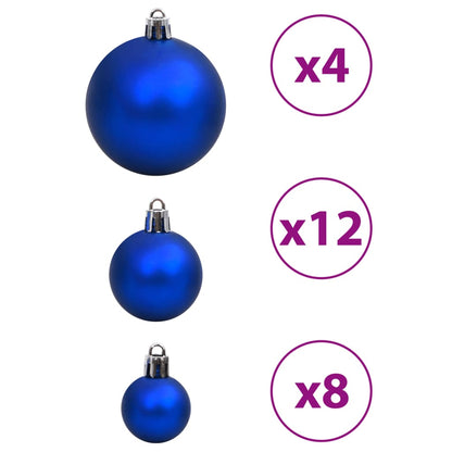 Christmas Baubles 100 pcs Blue and Silver 3 / 4 / 6 cm - OLBRIT
