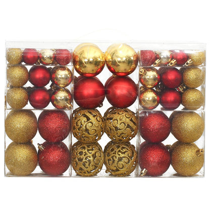 Christmas Baubles 100 pcs Gold and Wine Red 3 / 4 / 6 cm - OLBRIT