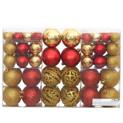 Christmas Baubles 100 pcs Gold and Wine Red 3 / 4 / 6 cm - OLBRIT
