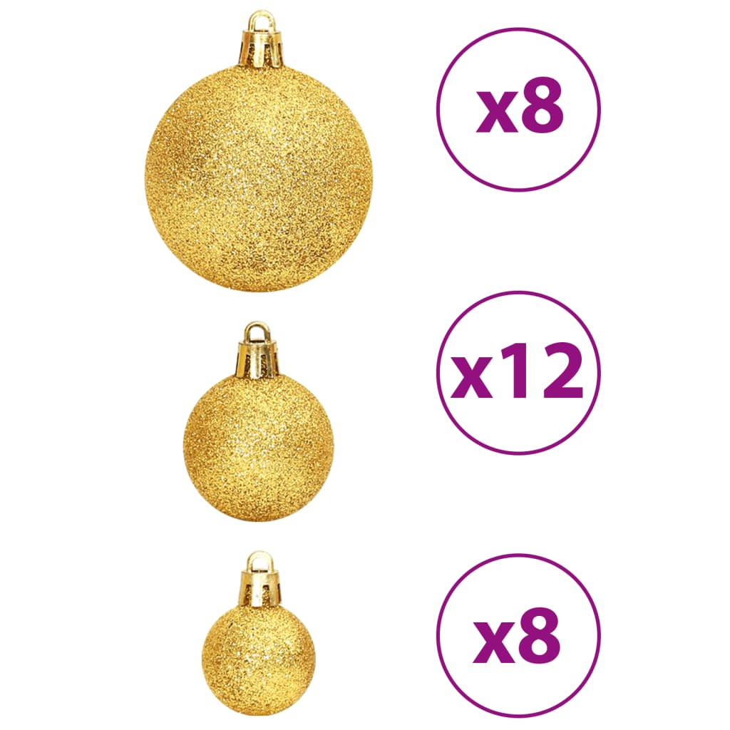 Christmas Baubles 100 pcs Gold and Wine Red 3 / 4 / 6 cm - OLBRIT