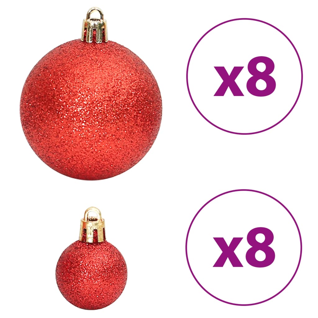Christmas Baubles 100 pcs Gold and Wine Red 3 / 4 / 6 cm - OLBRIT