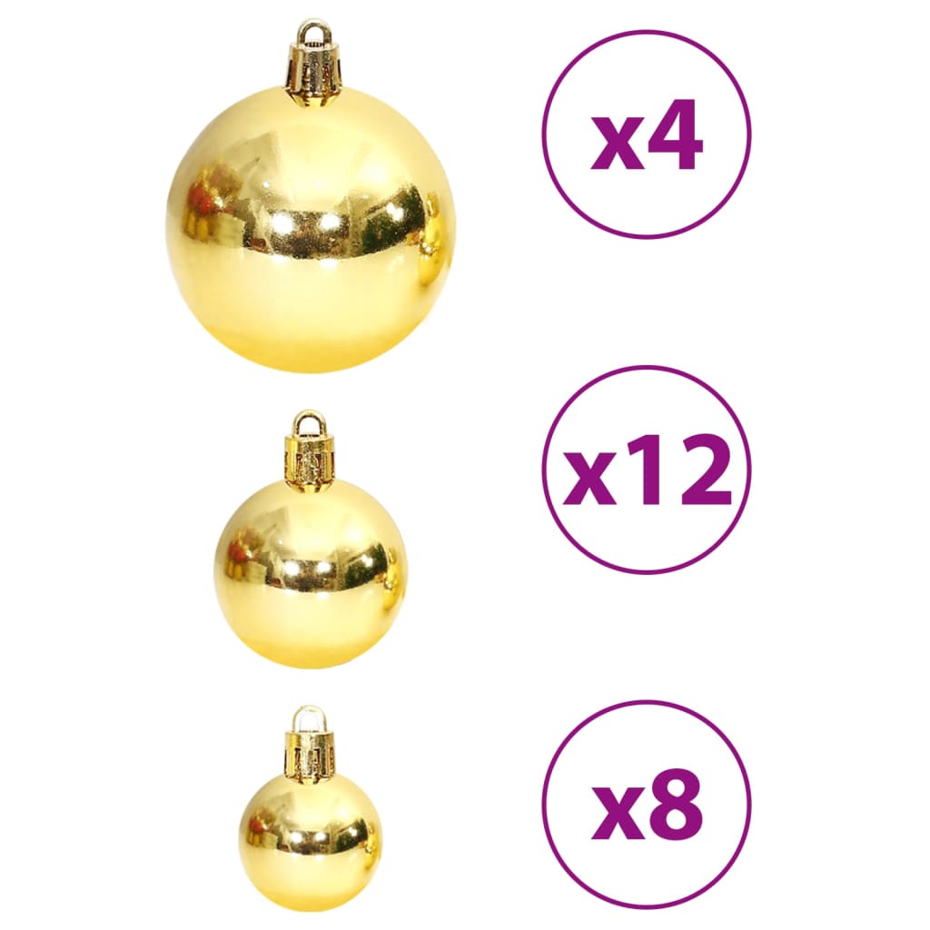 Christmas Baubles 100 pcs Gold and Wine Red 3 / 4 / 6 cm - OLBRIT