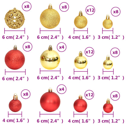Christmas Baubles 100 pcs Gold and Wine Red 3 / 4 / 6 cm - OLBRIT