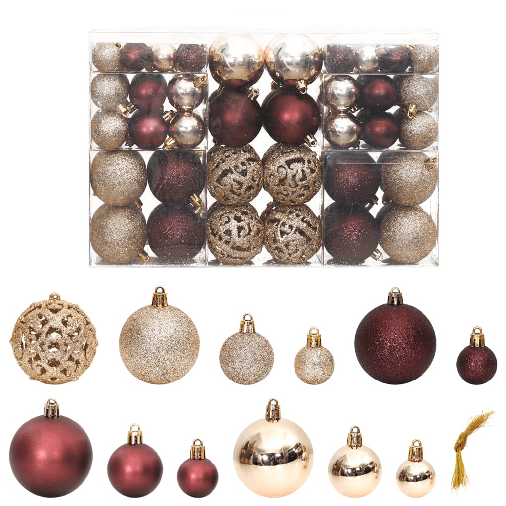 Christmas Baubles 100 pcs Champagne and Brown 3 / 4 / 6 cm - OLBRIT