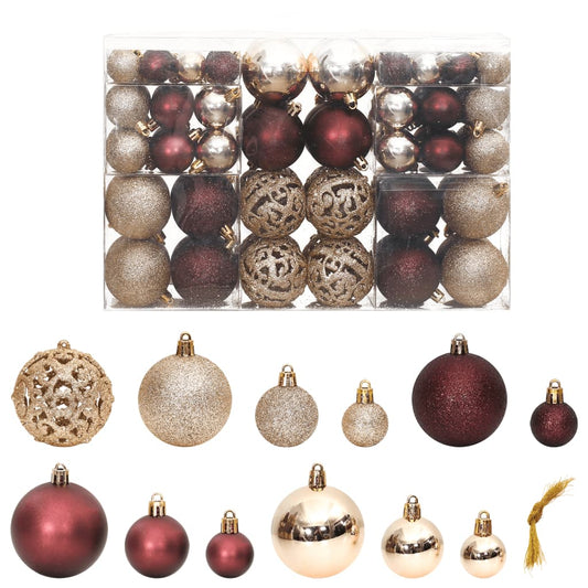 Christmas Baubles 100 pcs Champagne and Brown 3 / 4 / 6 cm - OLBRIT