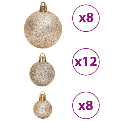 Christmas Baubles 100 pcs Champagne and Brown 3 / 4 / 6 cm - OLBRIT