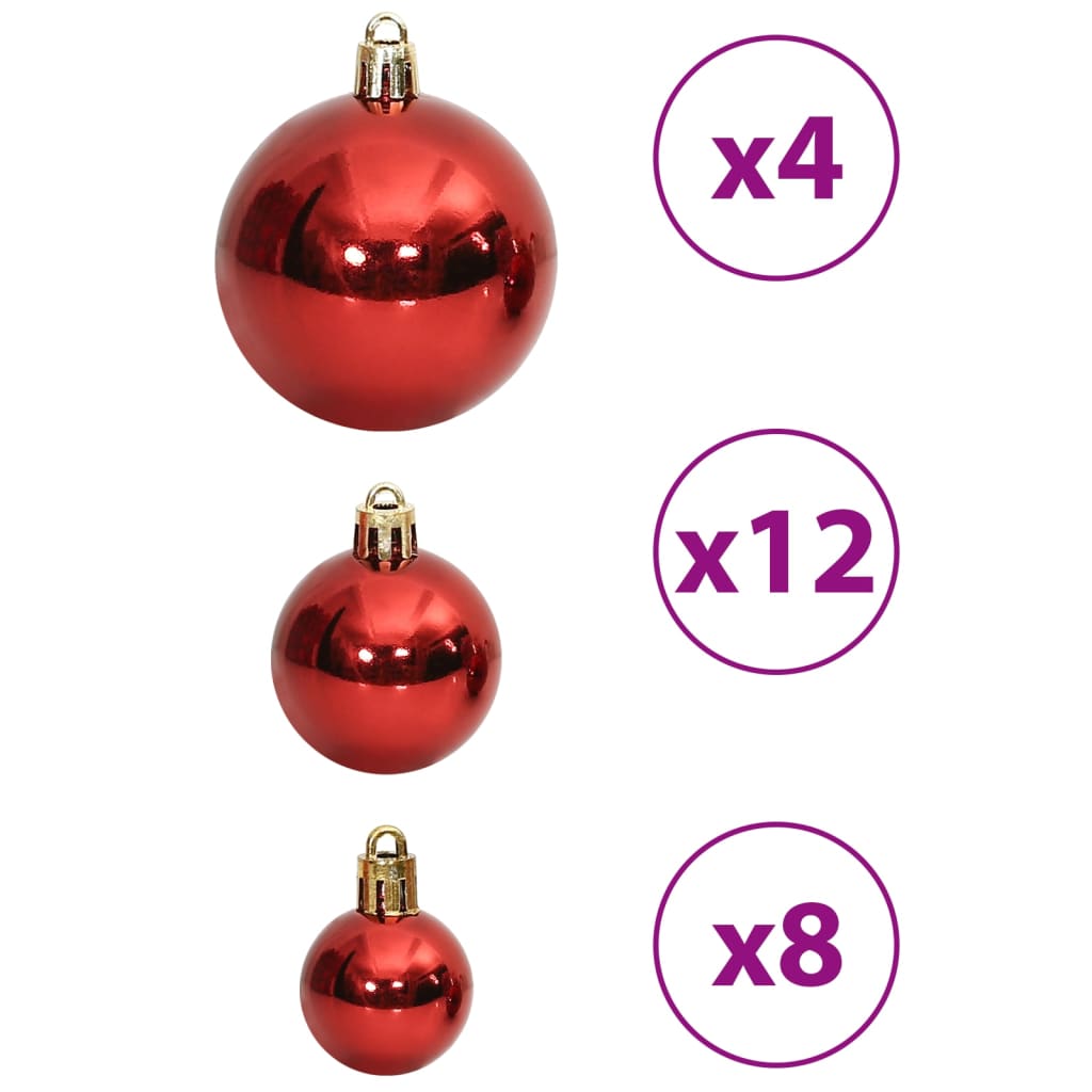 Christmas Baubles 100 pcs Wine Red 3 / 4 / 6 cm - OLBRIT