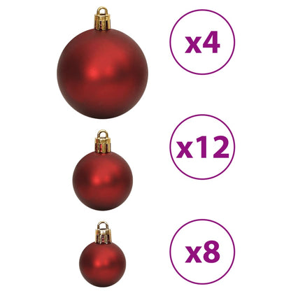 Christmas Baubles 100 pcs Wine Red 3 / 4 / 6 cm - OLBRIT