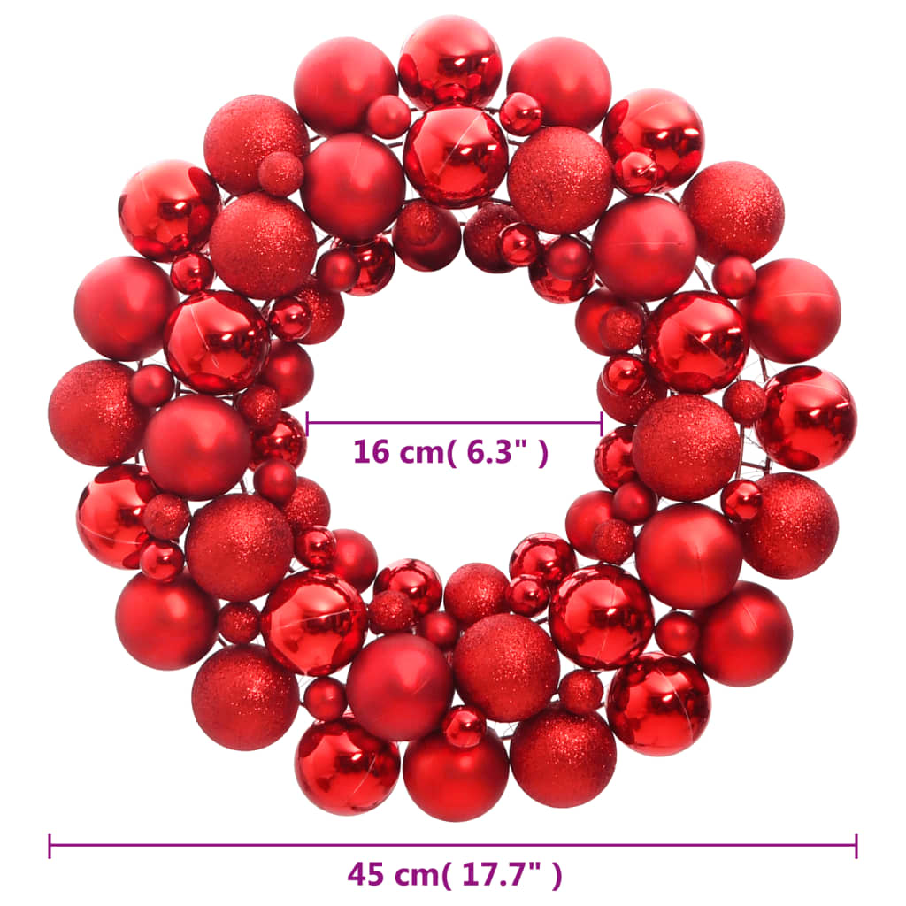 Christmas Wreath Red 45 cm Polystyrene - OLBRIT