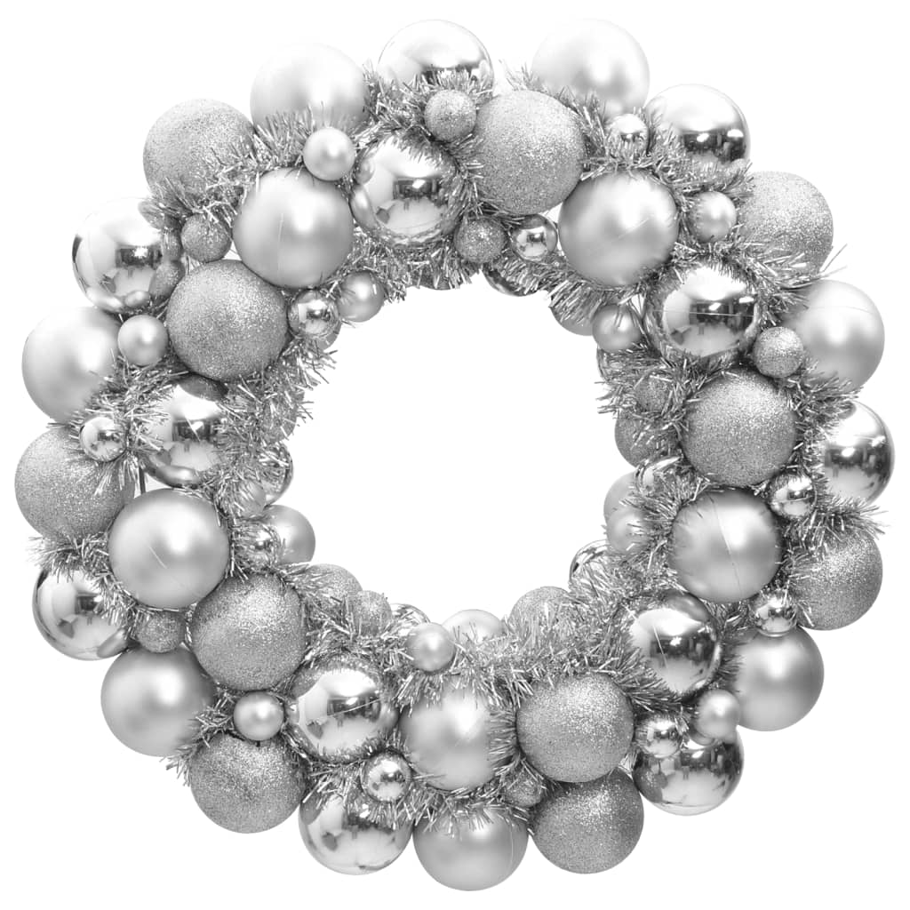 Christmas Wreath Silver 45 cm Polystyrene - OLBRIT