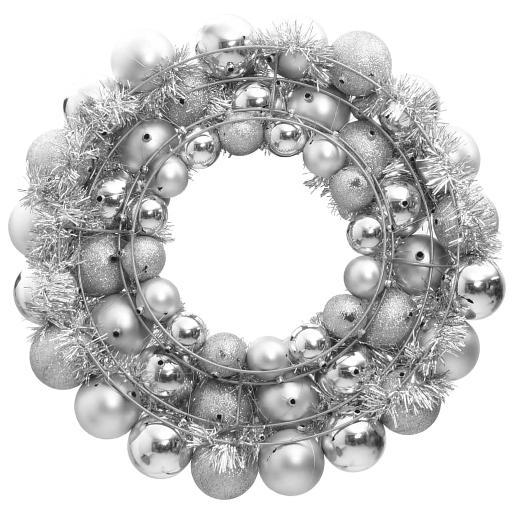 Christmas Wreath Silver 45 cm Polystyrene - OLBRIT
