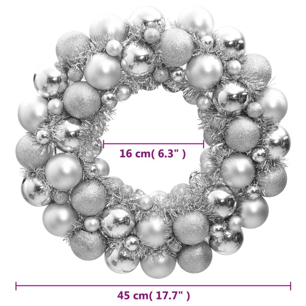 Christmas Wreath Silver 45 cm Polystyrene - OLBRIT