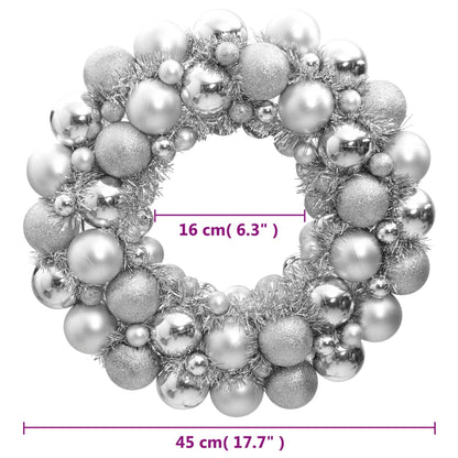 Christmas Wreath Silver 45 cm Polystyrene - OLBRIT