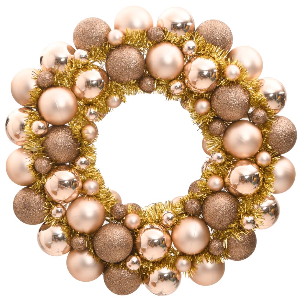 Christmas Wreath Rose Gold 45 cm Polystyrene - OLBRIT