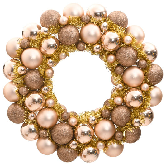Christmas Wreath Rose Gold 45 cm Polystyrene - OLBRIT