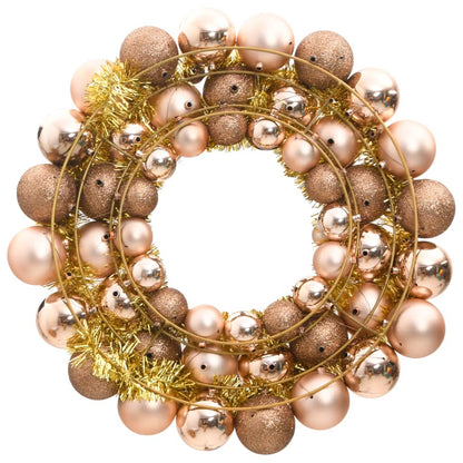 Christmas Wreath Rose Gold 45 cm Polystyrene - OLBRIT