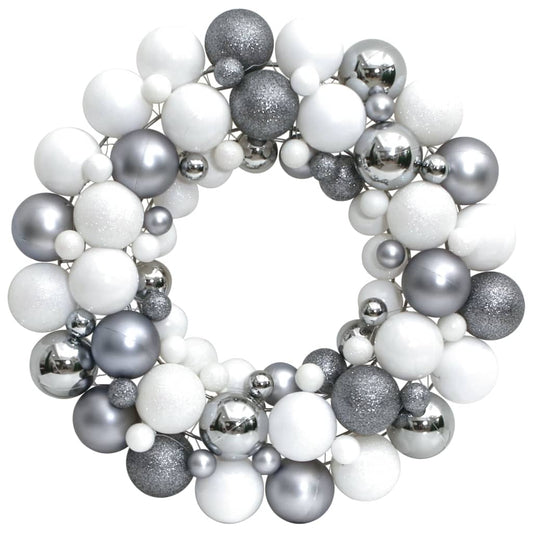 Christmas Wreath White and Grey 45 cm Polystyrene - OLBRIT