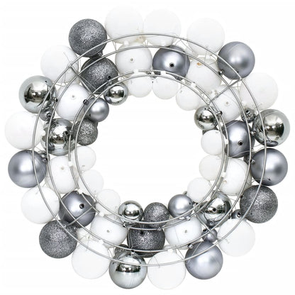 Christmas Wreath White and Grey 45 cm Polystyrene - OLBRIT