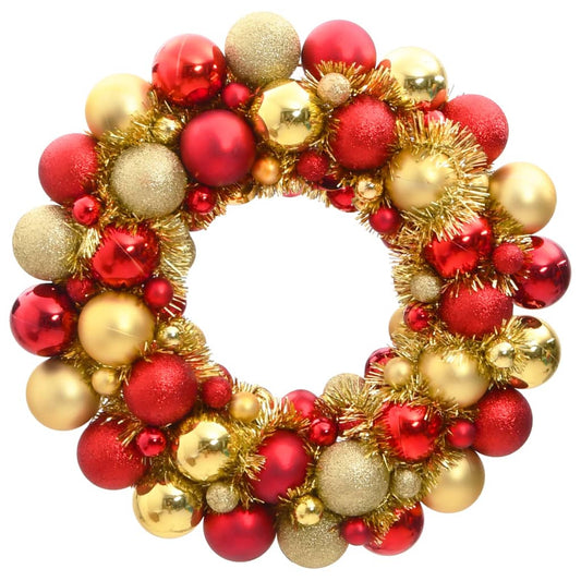 Christmas Wreath Red and Gold 45 cm Polystyrene - OLBRIT