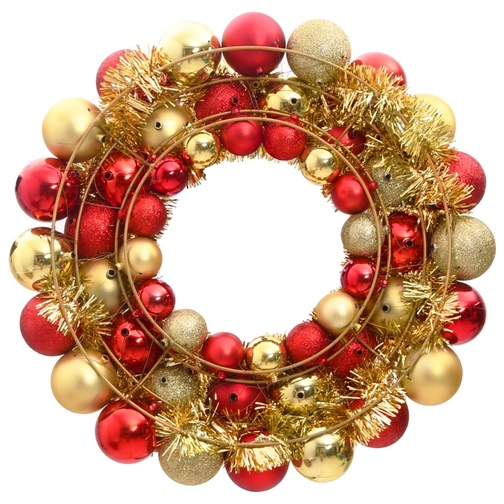 Christmas Wreath Red and Gold 45 cm Polystyrene - OLBRIT
