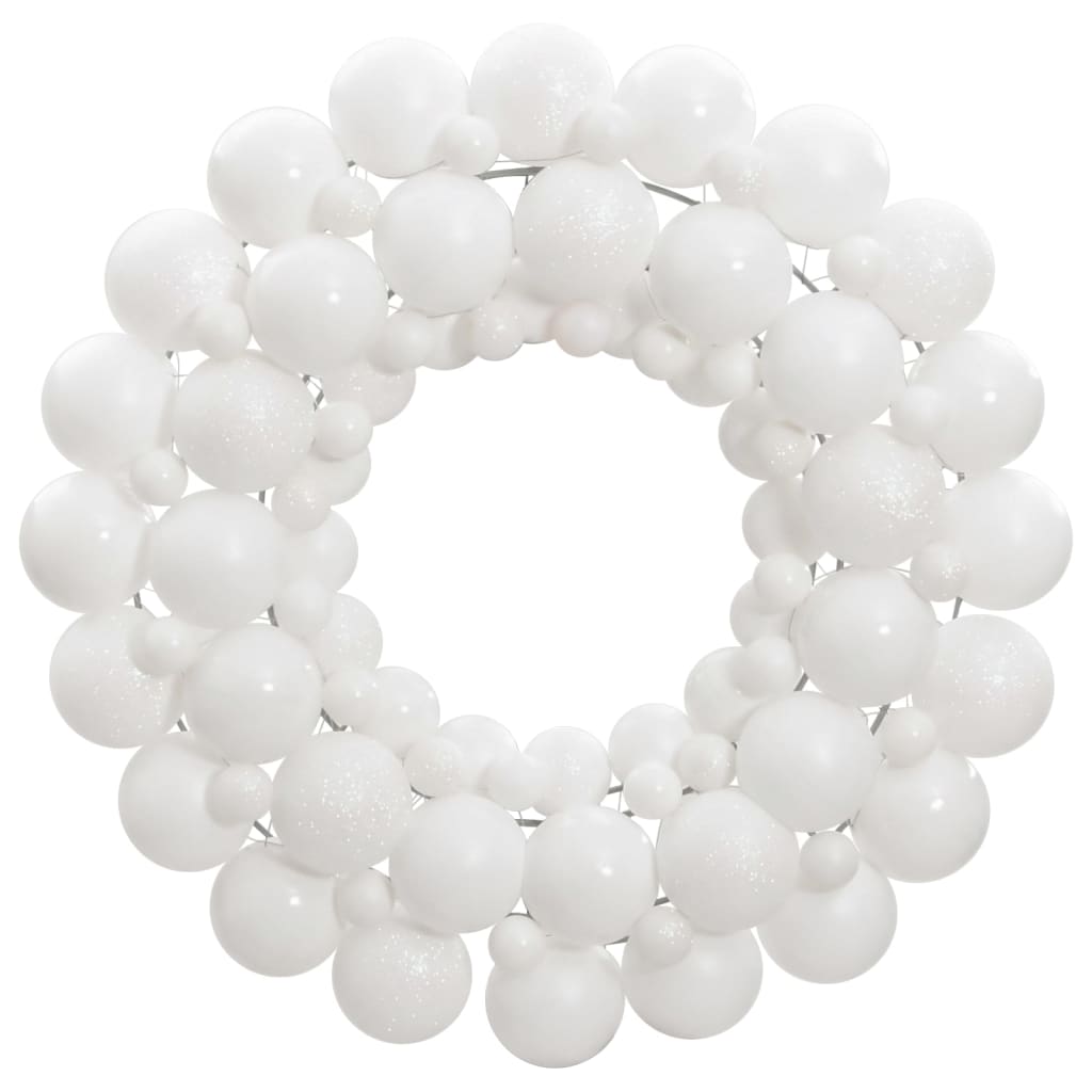 Christmas Wreath White 45 cm Polystyrene - OLBRIT