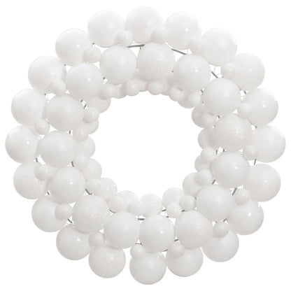 Christmas Wreath White 45 cm Polystyrene - OLBRIT