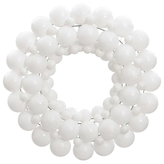 Christmas Wreath White 45 cm Polystyrene - OLBRIT