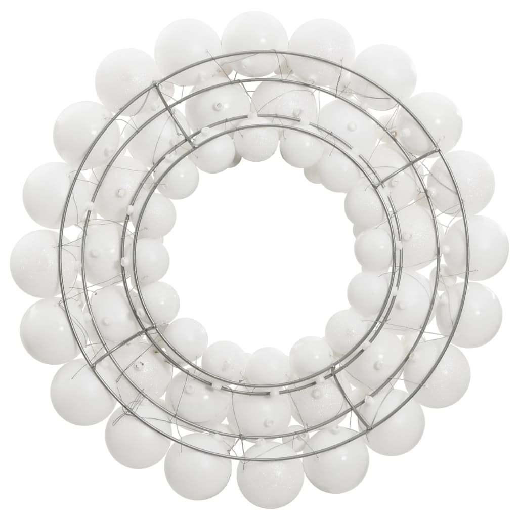 Christmas Wreath White 45 cm Polystyrene - OLBRIT