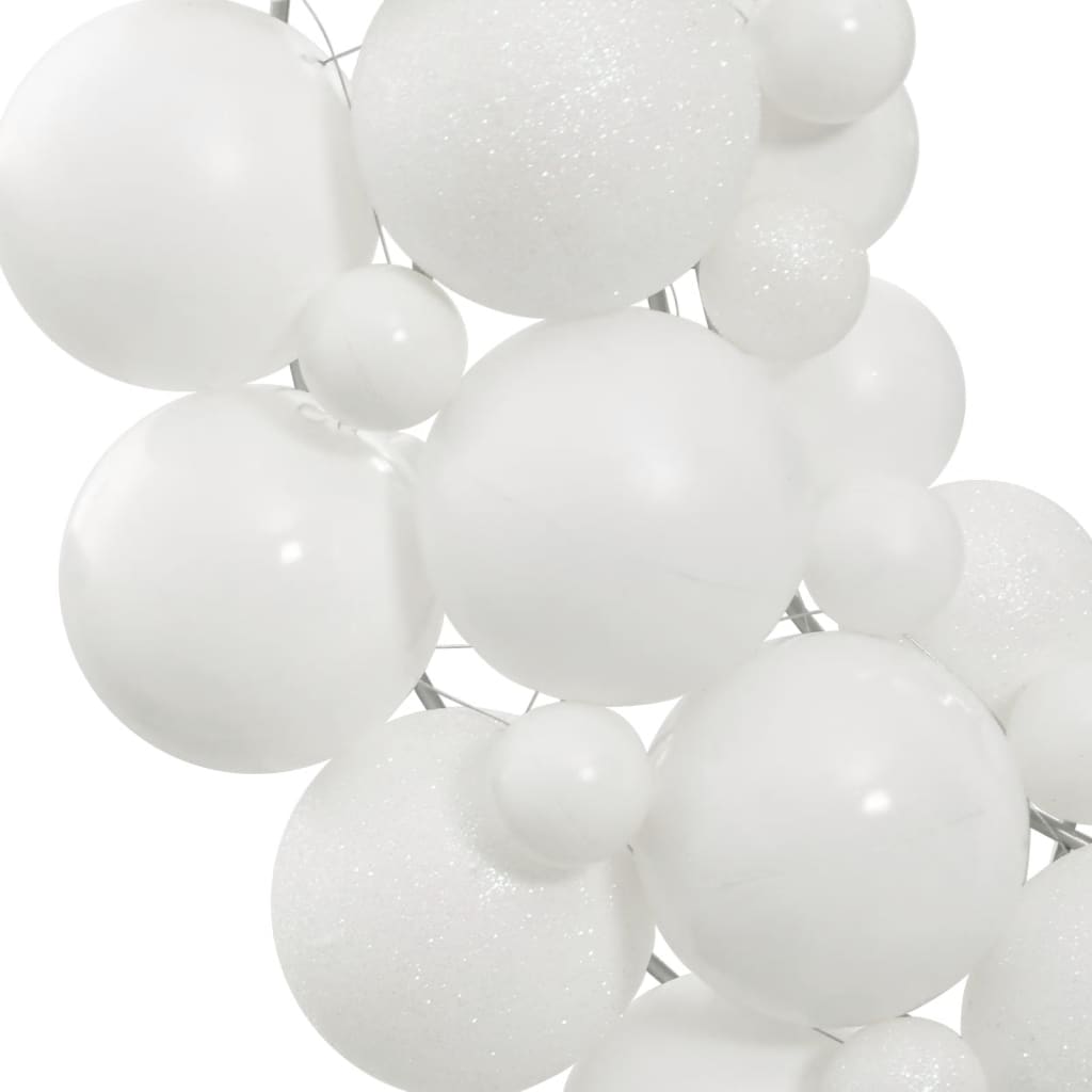 Christmas Wreath White 45 cm Polystyrene - OLBRIT
