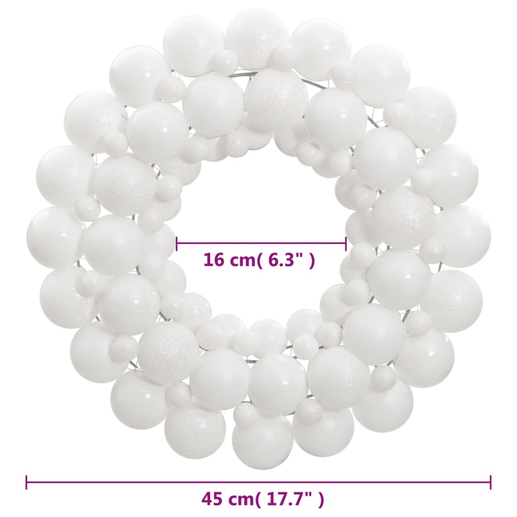 Christmas Wreath White 45 cm Polystyrene - OLBRIT