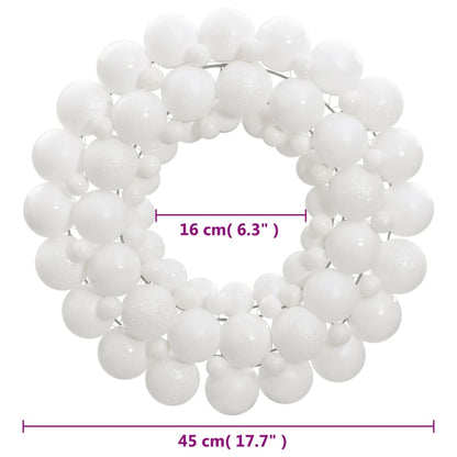 Christmas Wreath White 45 cm Polystyrene - OLBRIT