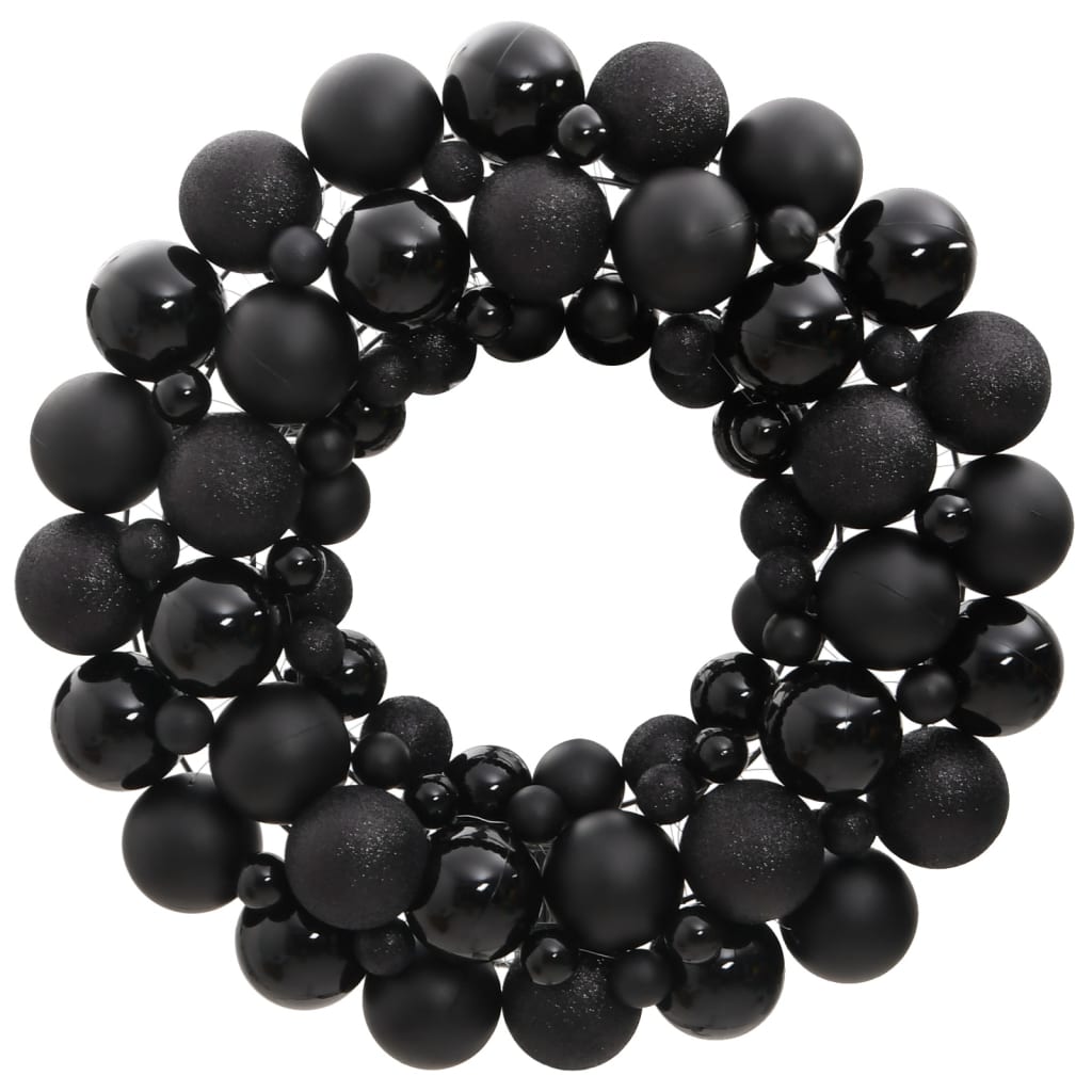 Christmas Wreath Black 45 cm Polystyrene - OLBRIT