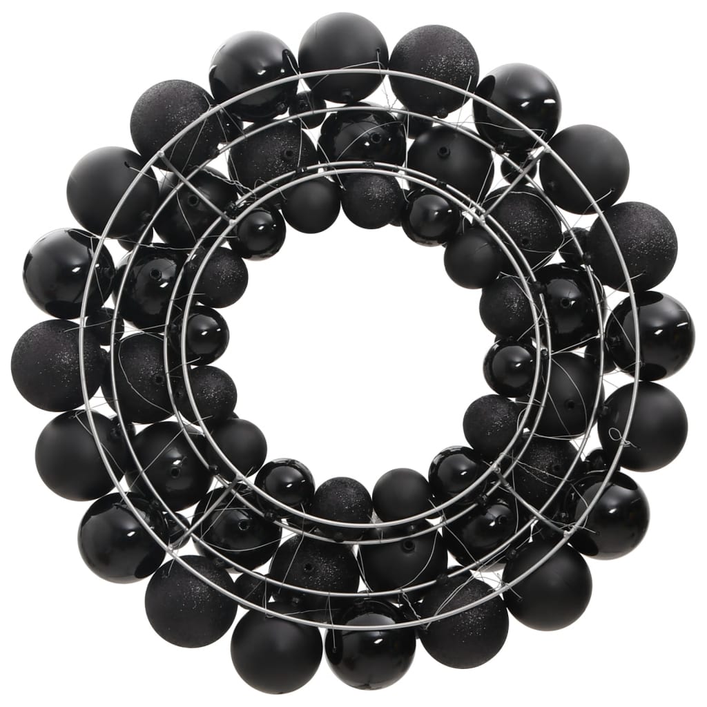 Christmas Wreath Black 45 cm Polystyrene - OLBRIT