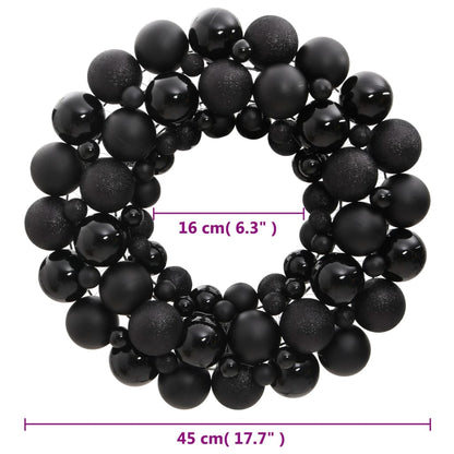 Christmas Wreath Black 45 cm Polystyrene - OLBRIT